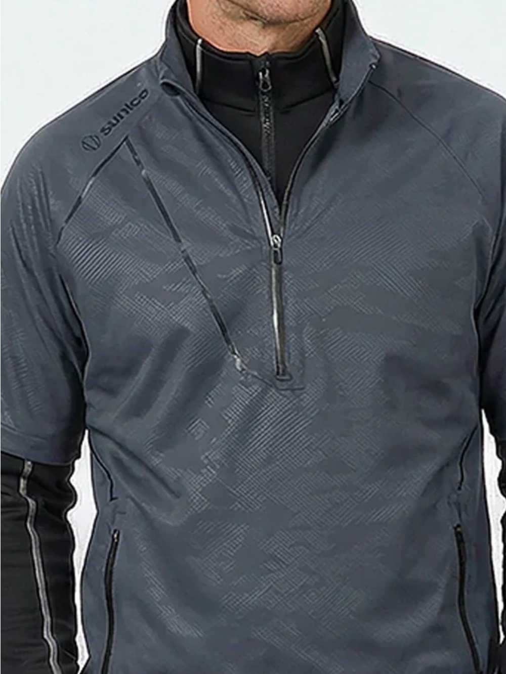 Sunice Men's Charcoal Short-Sleeve Quarter-Zip Pullover BRAND NEW